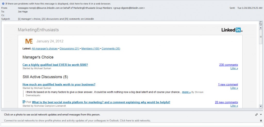 weekly linkedin